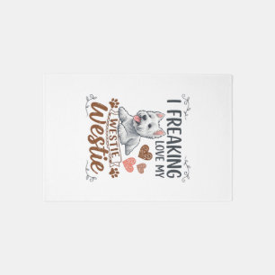 Freaking Love Westie Dog Hearts Paws_1 Rug