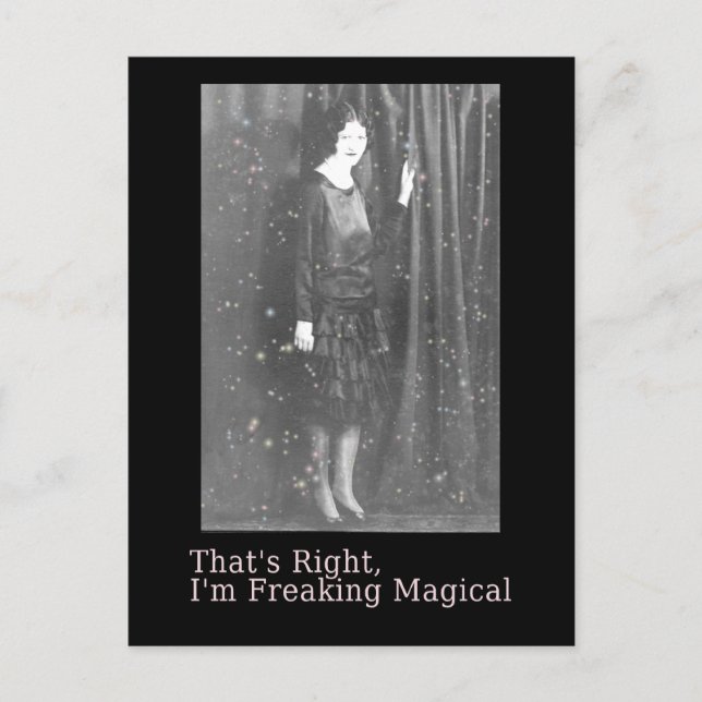 Freaking Magical Vintage Photo Art Postcard (Front)