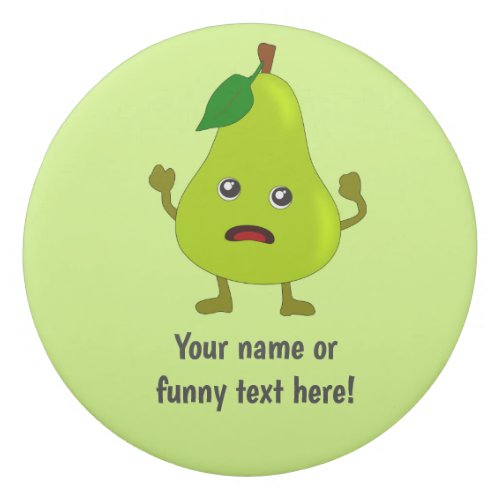 Freaking Out Pear fruit character _ personalized E Eraser