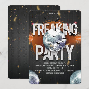 Freaking Party Halloween Disco Skull Invitation