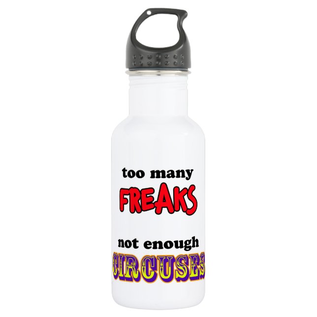 Freaks and Circuses Stainless Steel Water Bottle (Front)