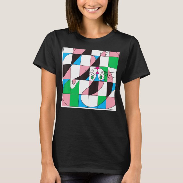 Freaky cat meme meow kitty cute kitten optical ill T-Shirt (Front)