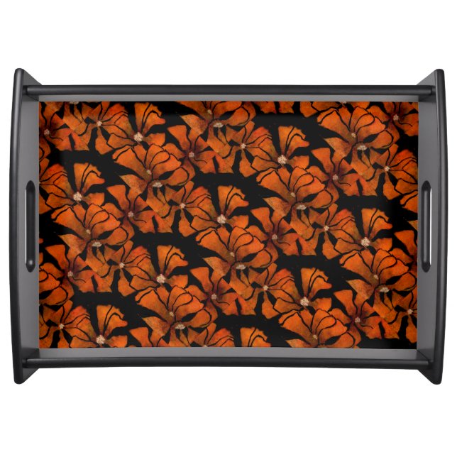 "Freaky Floral 1" Tiled Floral Serving Tray (Front)