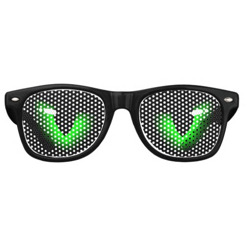 Freaky Green Grumpy Animal Cat Eyes Retro Sunglasses