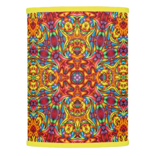 Freaky Tiki Red Vintage Fractal Kaleidoscope Lamp Shade