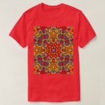 Freaky Tiki Red Vintage Fractal Kaleidoscope T-shirt at Zazzle