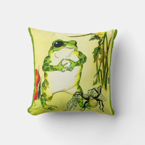 Freckle Frog Throw Pillow