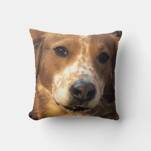 Freckled Faced Dog _ Marleys Sweet Serenity Throw Pillow