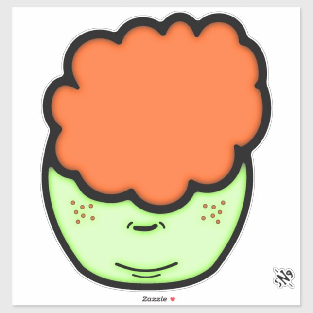 Freckled ginger kid (funny cartoon like sketch) v1 sticker (Sheet)