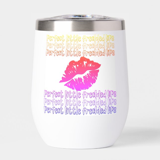 Freckled Lips Tumbler, Bahamas Thermal Wine Tumbler (Front)