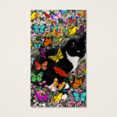 Freckles in Butterflies - Black & White Tux Cat (Back)
