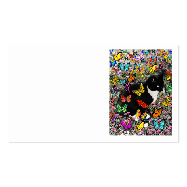 Freckles in Butterflies - Black & White Tux Cat Double-Sided Standard Business Cards (Pack Of 100) Freckles in Butterflies - Black & White Tux Cat Double-Sided Standard Business Cards (Pack Of 100)