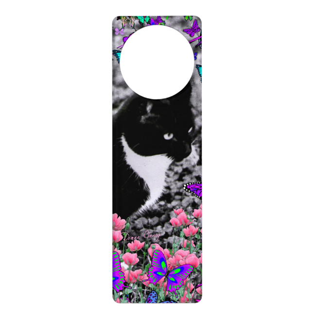 Freckles in Butterflies III, Tux Kitty Cat Door Hangers Freckles in Butterflies III, Tux Kitty Cat Door Hangers