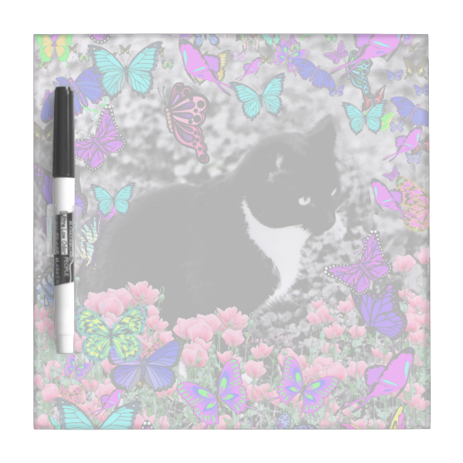 Freckles in Butterflies III, Tux Kitty Cat Dry-Erase Whiteboard Freckles in Butterflies III, Tux Kitty Cat Dry-Erase Whiteboard