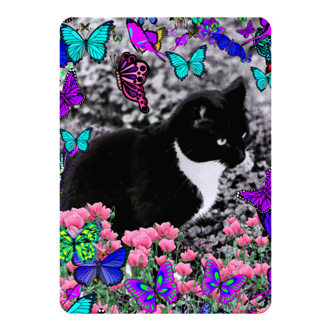 Freckles in Butterflies III, Tux Kitty Cat 5x7 Paper Invitation Card Freckles in Butterflies III, Tux Kitty Cat 5x7 Paper Invitation Card