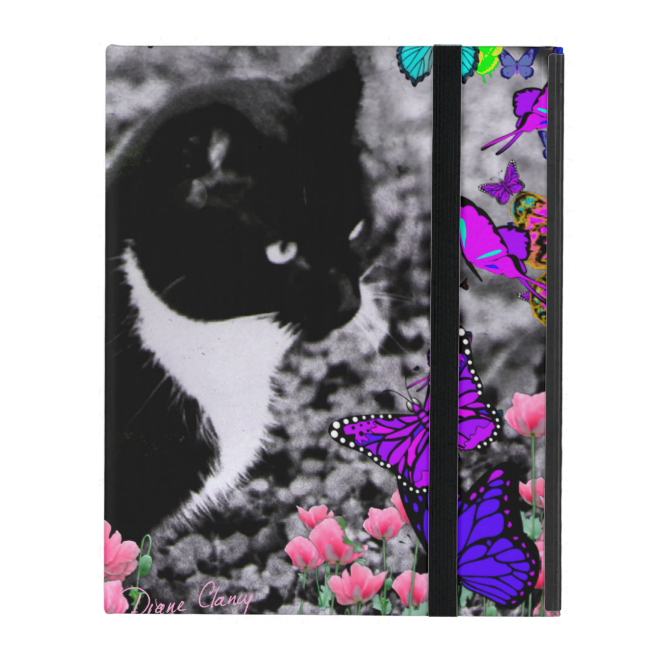 Freckles in Butterflies III, Tux Kitty Cat iPad Cases Freckles in Butterflies III, Tux Kitty Cat iPad Cases