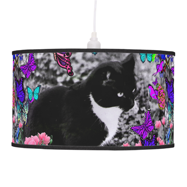 Freckles in Butterflies III, Tux Kitty Cat Pendant Lamps Freckles in Butterflies III, Tux Kitty Cat Pendant Lamps