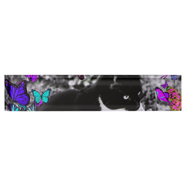 Freckles in Butterflies III, Tux Kitty Cat Name Plates Freckles in Butterflies III, Tux Kitty Cat Name Plates