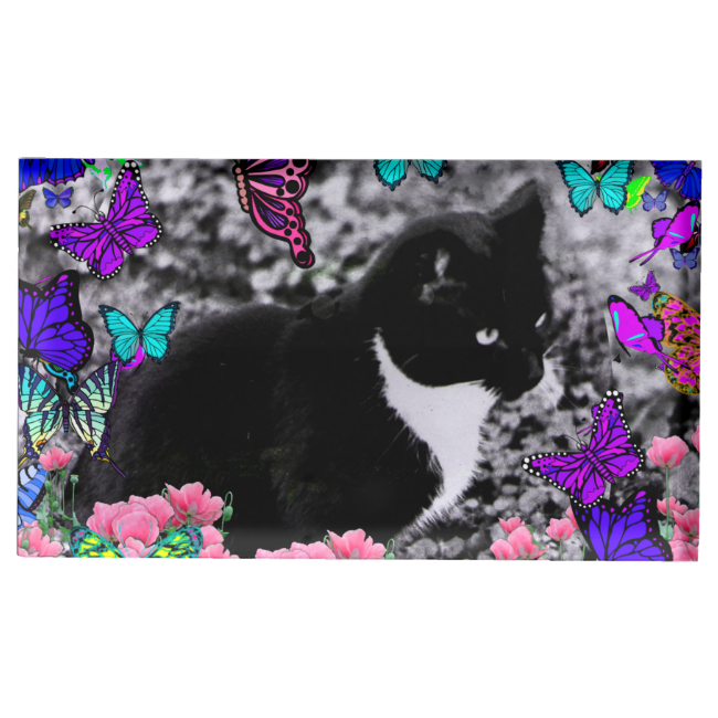 Freckles in Butterflies III, Tux Kitty Cat Table Card Holders Freckles in Butterflies III, Tux Kitty Cat Table Card Holders