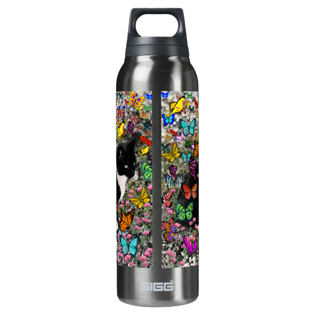 Freckles in Butterflies - Tux Kitty Cat 16 Oz Insulated SIGG Thermos Water Bottle Freckles in Butterflies - Tux Kitty Cat 16 Oz Insulated SIGG Thermos Water Bottle