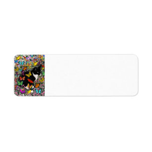 Freckles in Butterflies - Tuxedo Kitty - full Label