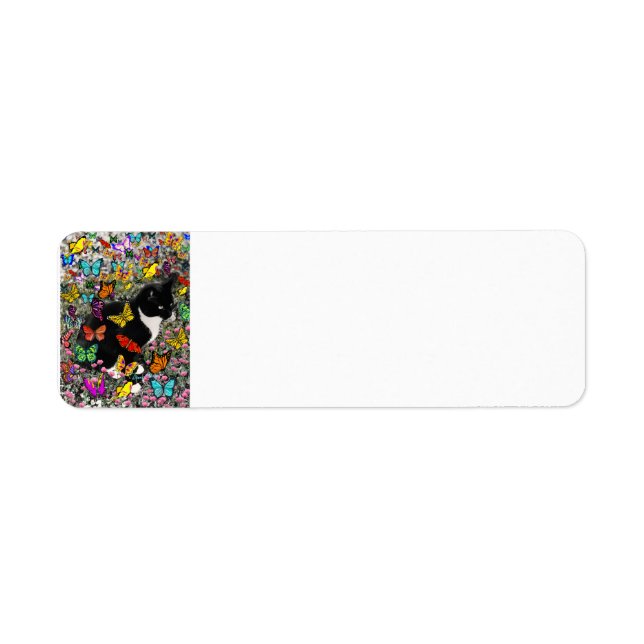 Freckles in Butterflies - Tuxedo Kitty - full Label (Front)