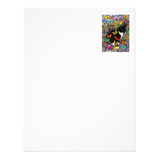 Freckles in Butterflies - Tuxedo Kitty Customized Letterhead Freckles in Butterflies - Tuxedo Kitty Customized Letterhead