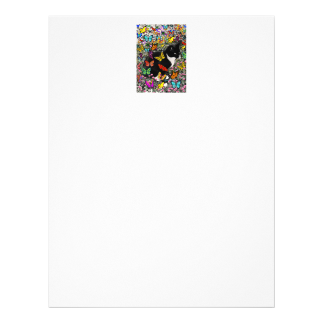 Freckles in Butterflies - Tuxedo Kitty Letterhead Template Freckles in Butterflies - Tuxedo Kitty Letterhead Template