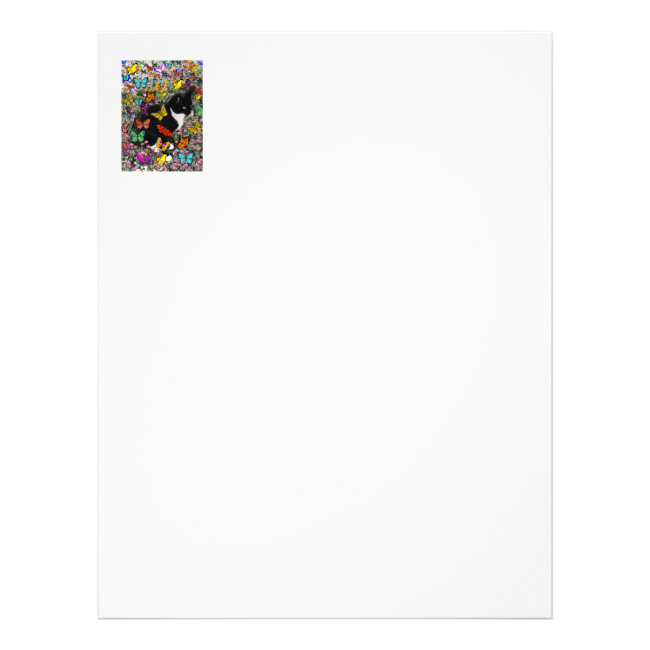 Freckles in Butterflies - Tuxedo Kitty Letterhead Template Freckles in Butterflies - Tuxedo Kitty Letterhead Template