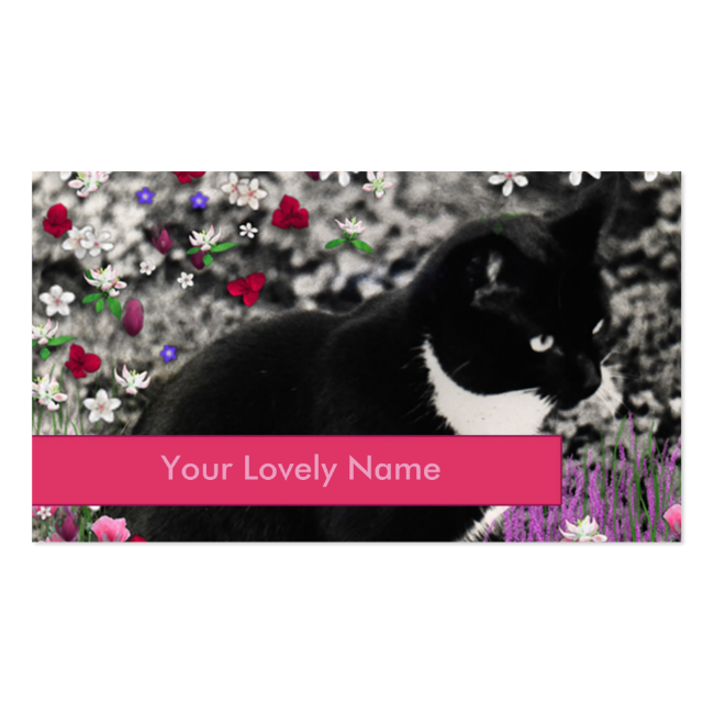 Freckles in Flowers II, Black and White Cat Double-Sided Standard Business Cards (Pack Of 100) Freckles in Flowers II, Black and White Cat Double-Sided Standard Business Cards (Pack Of 100)