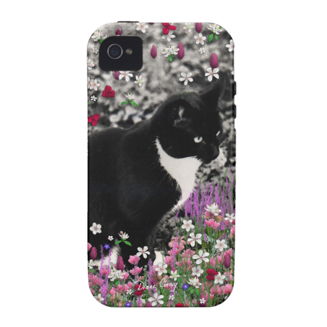 Freckles in Flowers II - Black White Tuxedo Cat Vibe iPhone 4 Cases Freckles in Flowers II - Black White Tuxedo Cat Vibe iPhone 4 Cases