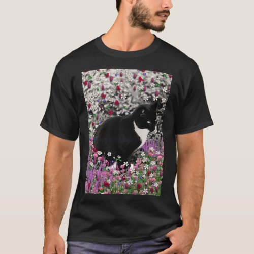 Freckles in Flowers II - Tux Kitty Cat T-Shirt
