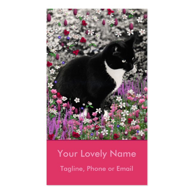 Freckles in Flowers II - Tuxedo Kitty Cat Double-Sided Standard Business Cards (Pack Of 100) Freckles in Flowers II - Tuxedo Kitty Cat Double-Sided Standard Business Cards (Pack Of 100)