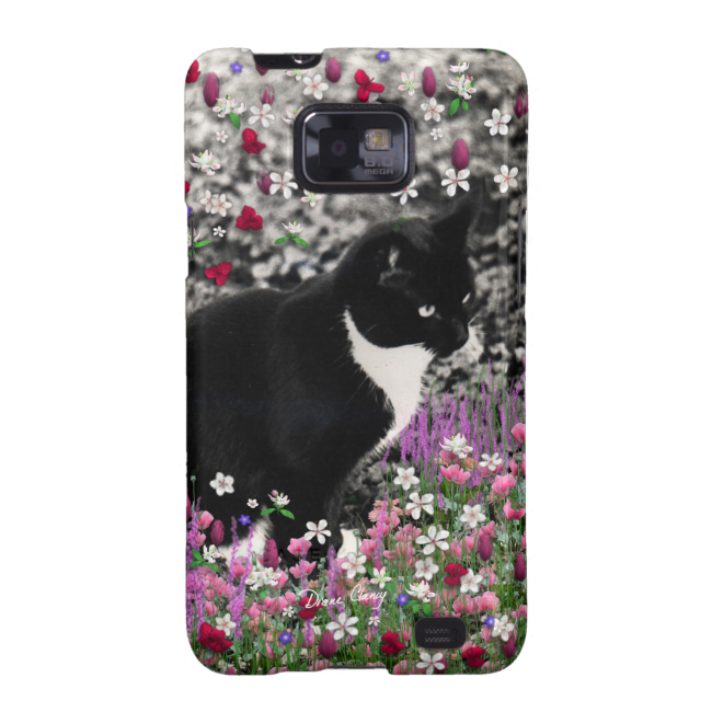 Freckles in Flowers II - Tuxedo Kitty Cat Galaxy S2 Covers Freckles in Flowers II - Tuxedo Kitty Cat Galaxy S2 Covers
