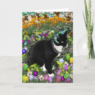 Freckles in the Hunt for Colored Easter Eggs Holiday Card