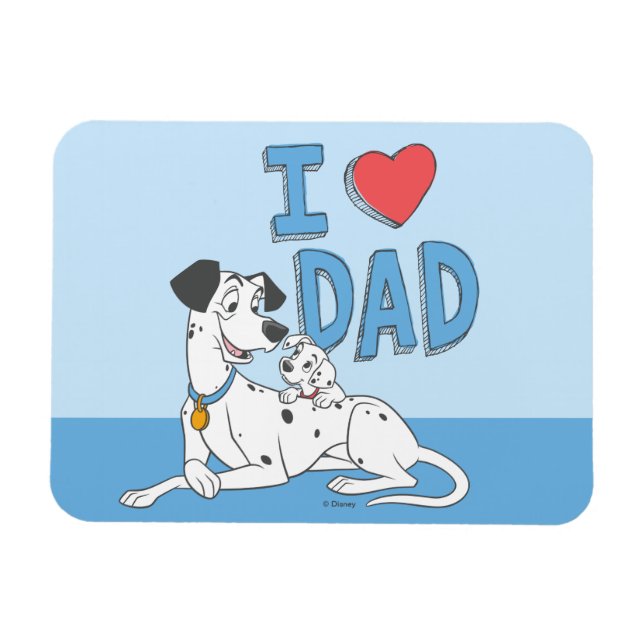 Freckles & Pongo - I Love Dad Magnet (Horizontal)