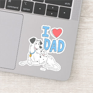 Freckles & Pongo - I Love Dad Sticker
