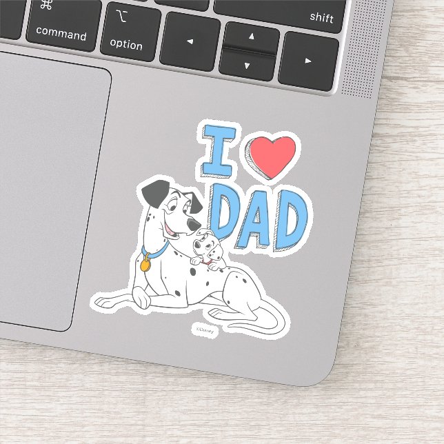 Freckles & Pongo - I Love Dad Sticker (Detail)