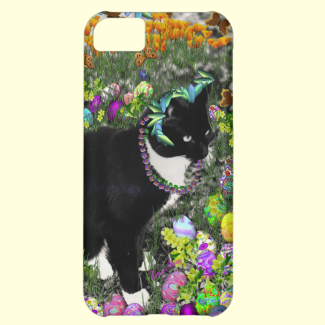 Freckles, Tux Cat, in the Hunt for Easter Eggs iPhone 5C Cases