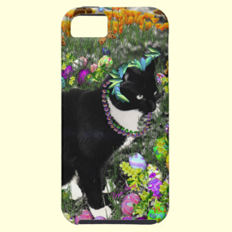 Freckles, Tux Cat, in the Hunt for Easter Eggs iPhone 5 Covers