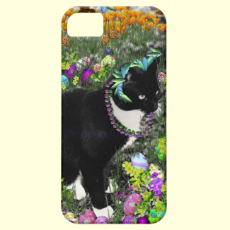 Freckles, Tux Cat, in the Hunt for Easter Eggs iPhone 5 Cases