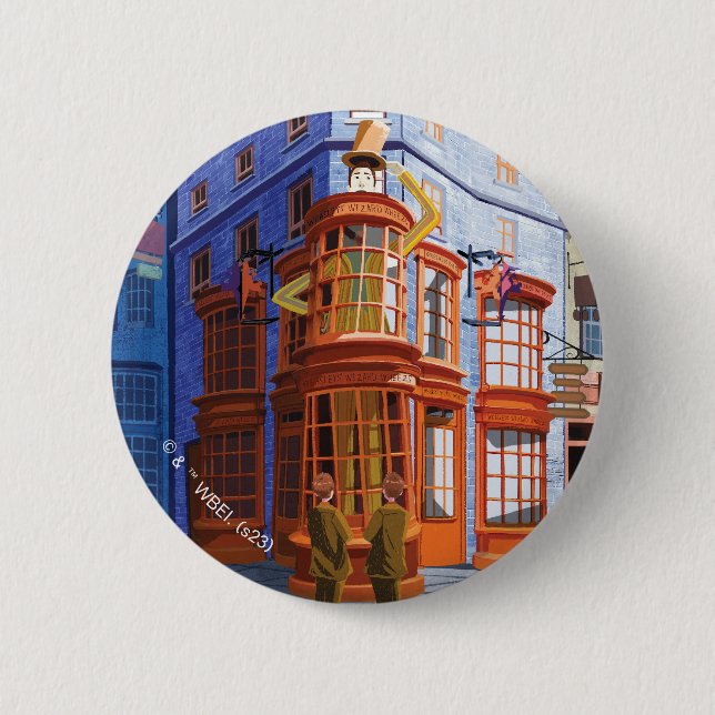 Fred and George at Weasley's Wizard Wheezes Button (Front)