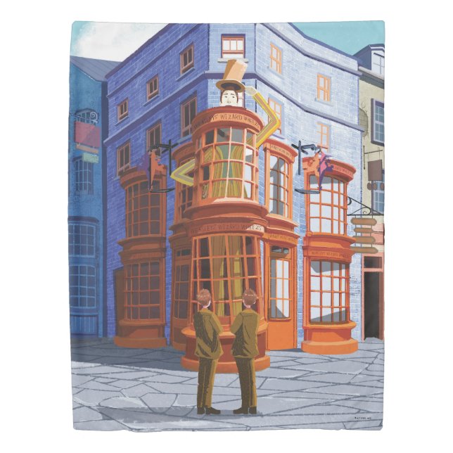 Fred and George at Weasley's Wizard Wheezes Duvet Cover (Front)