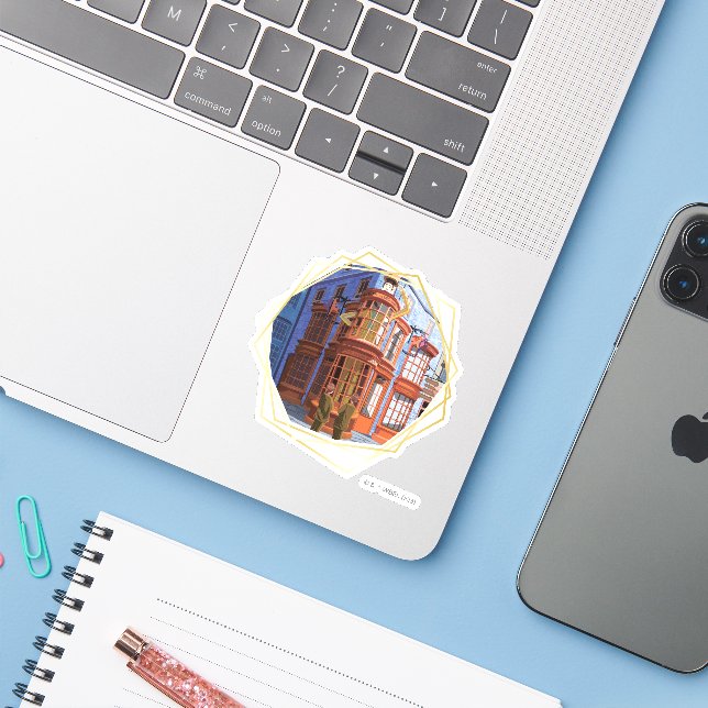 Fred and George at Weasley's Wizard Wheezes Sticker (Laptop w/ iPhone)