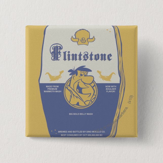 Fred Flintston Big Bold Belly Wash Pinback Button (Front)