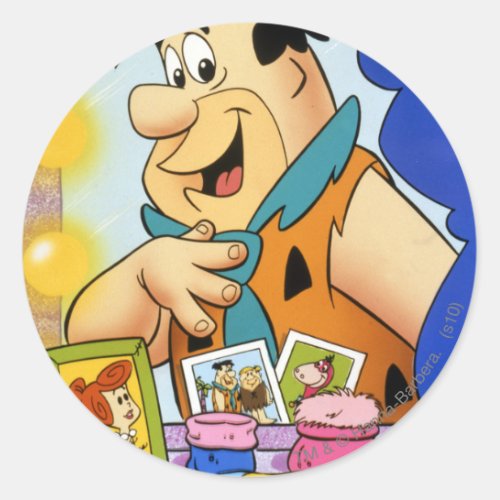 Fred Flintstone Look In Mirror Classic Round Sticker