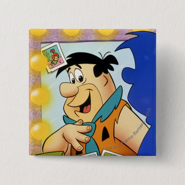 Fred Flintstone Look In Mirror Pinback Button (Front)