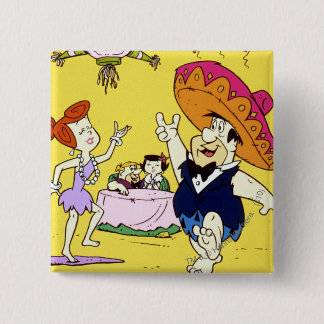 Fred Flintstone Wilma Barney and Betty Fiesta Pinback Button