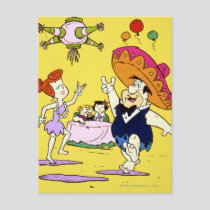 Fred Flintstone Wilma Barney and Betty Fiesta Postcard