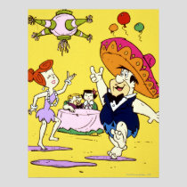 Fred Flintstone Wilma Barney and Betty Fiesta Poster